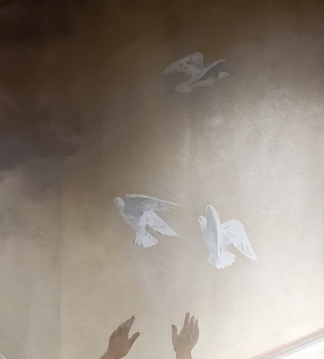 ...and the doves represent peace.