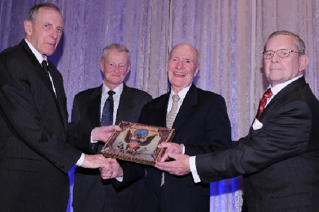 Foundation Chairman GEN Edward C. Meyer, USA (Ret.), Former National Security Advisor Zbigniew Brzezinski, Goodpaster recipient Brent Scowcroft, and Foundation Vice Chair GEN Jack N. Merritt, USA (Ret.)