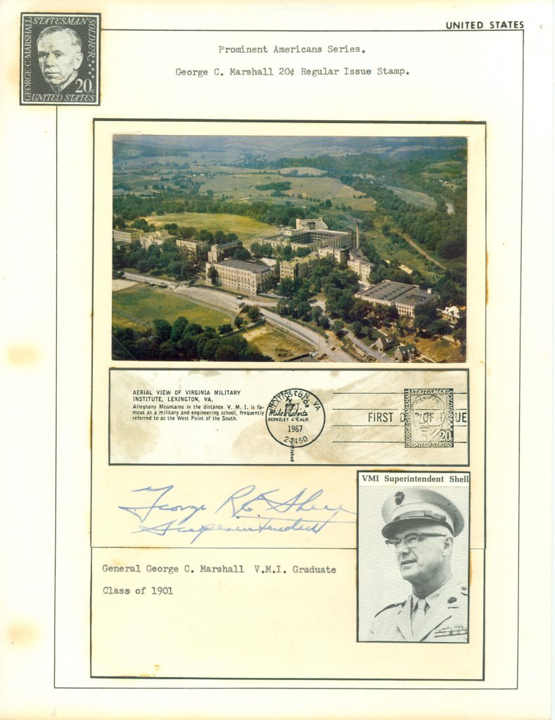 Autographed by VMI Superintendent Shell