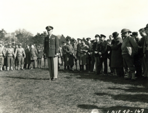 General George C. Marshall, Chief of Staff, U.S. Army, addresses officers on his trip to Northern Ireland.