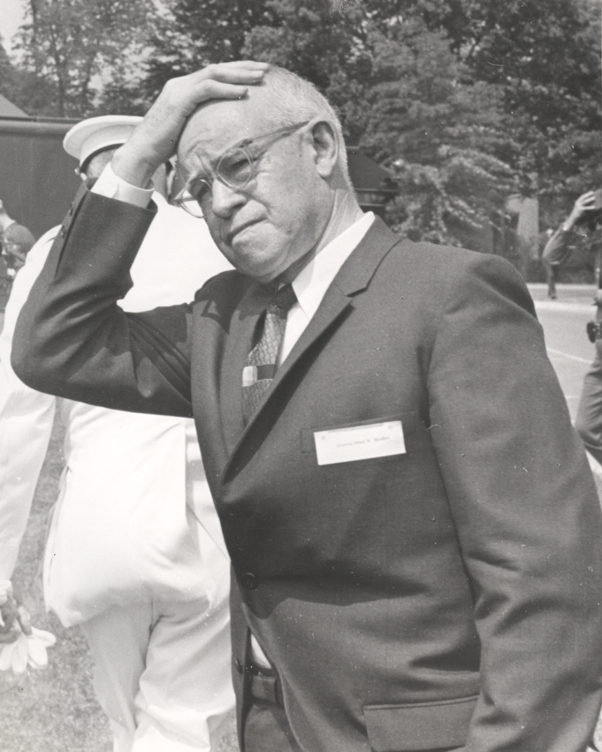 Gen. Omar Bradley protects his head from the sun, May 23, 1964, GCMF Photo.