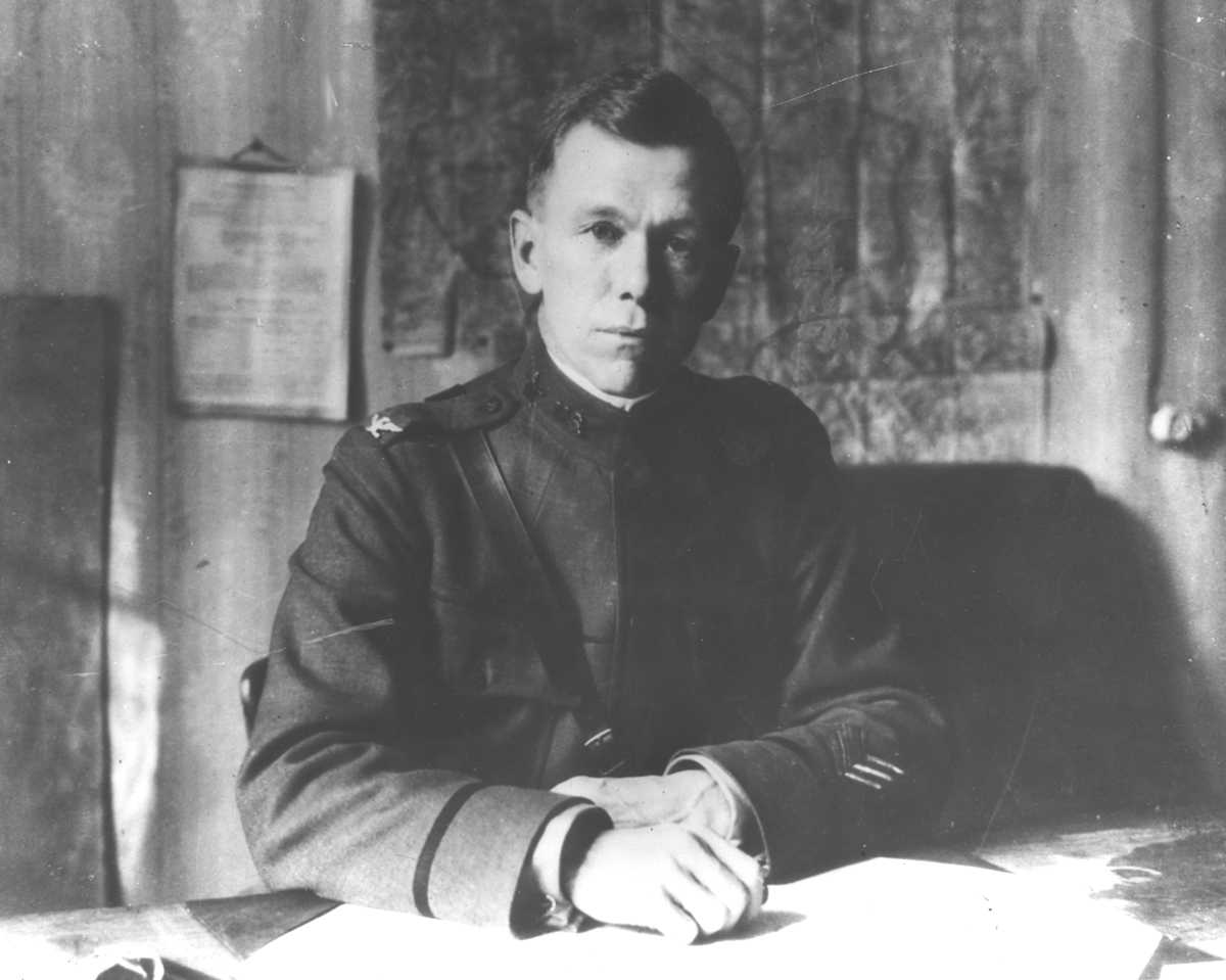 Marshall at desk, World War I