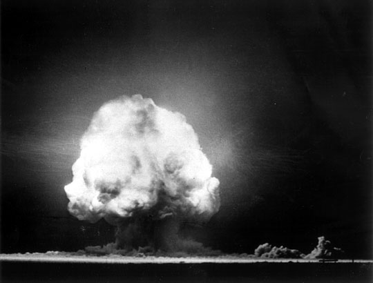 The explosion at 12 seconds after detonation (Atomic Archive photo)