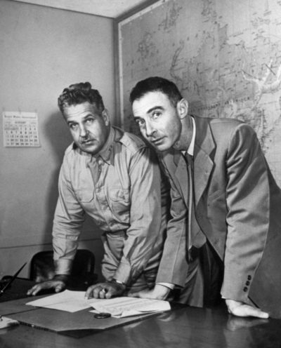 Maj. Gen. Leslie Groves and J. Robert Oppenheimer