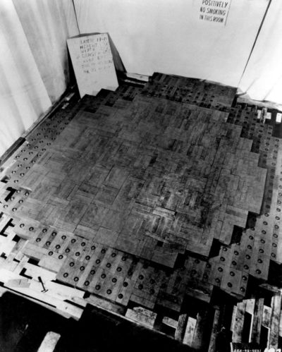 Graphite bars in  Pile-1 at the University of Chicago (Atomic Archive photo)