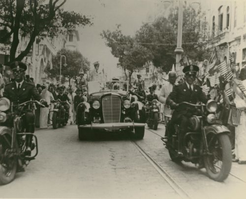 The official party, driving through Rio de Janeiro