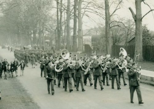 Arrival parade of the WAC personnel at Salisbury, England