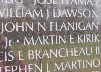 John N. Flanigan on the Vietnam Veteran's Memorial in Washington, D.C. Panel W 19, Line 67