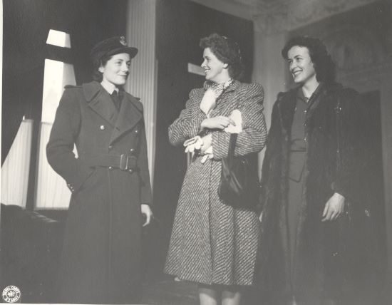 Sarah Churchill, Anna Boettiger, and Kathleen Harriman at Yalta.