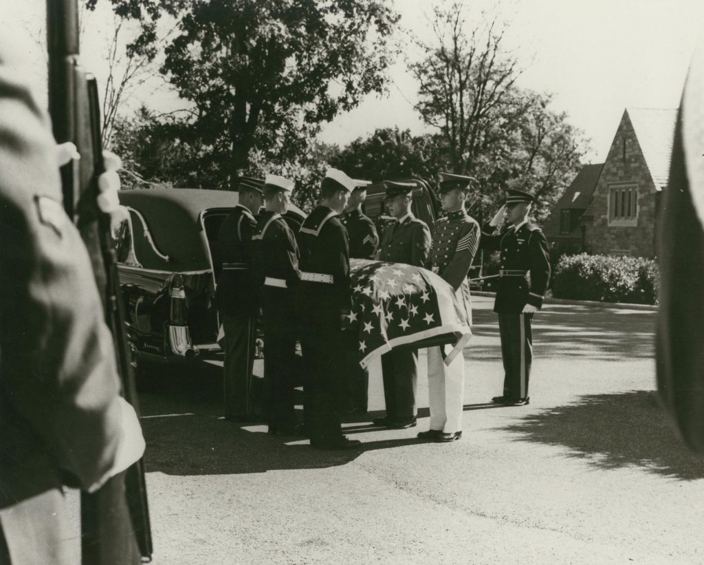 Marshall's casket arrives.