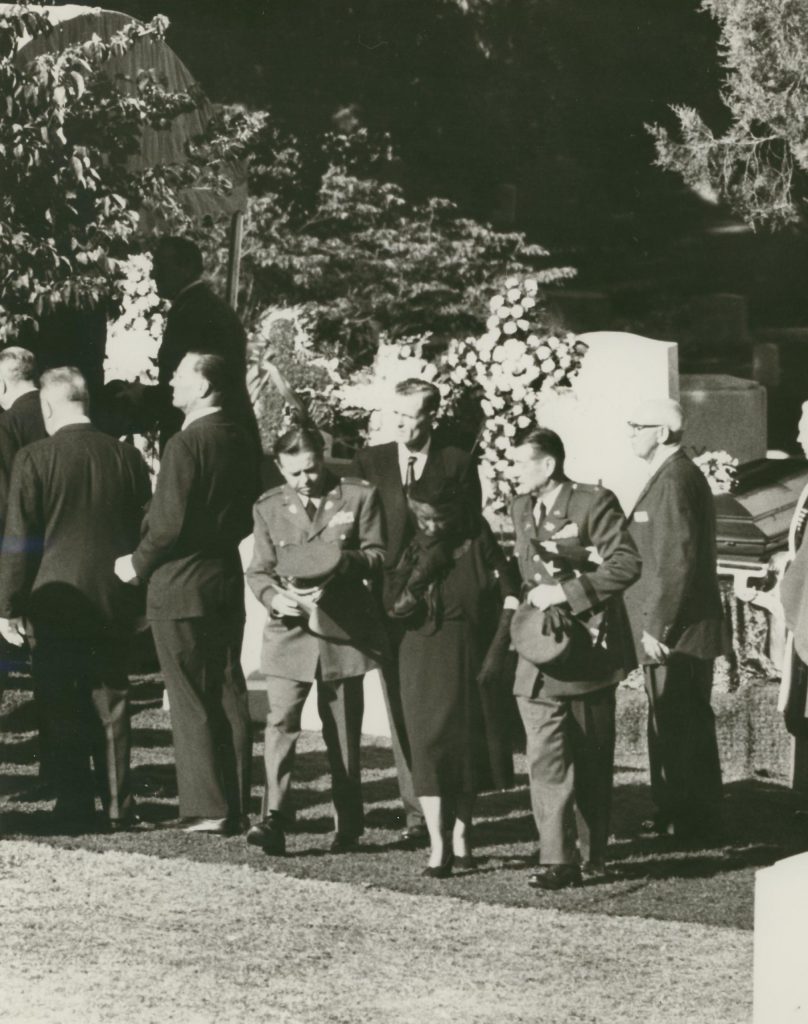 Katherine Marshall leaves the graveside service.