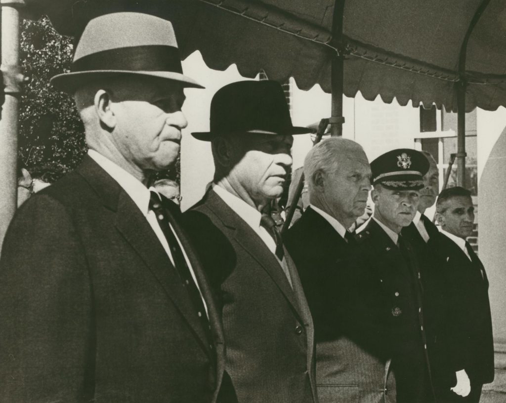 Honorary pallbearers: General Omar Bradley, M. Sgt. James W. Powder, Robert Woods Bliss, Brig. General Frank McCarthy, unknown, M. Sgt. William J. Heffner