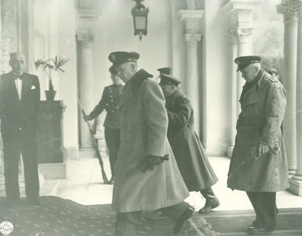 Gen. Marshall arriving at Livadia Palace.