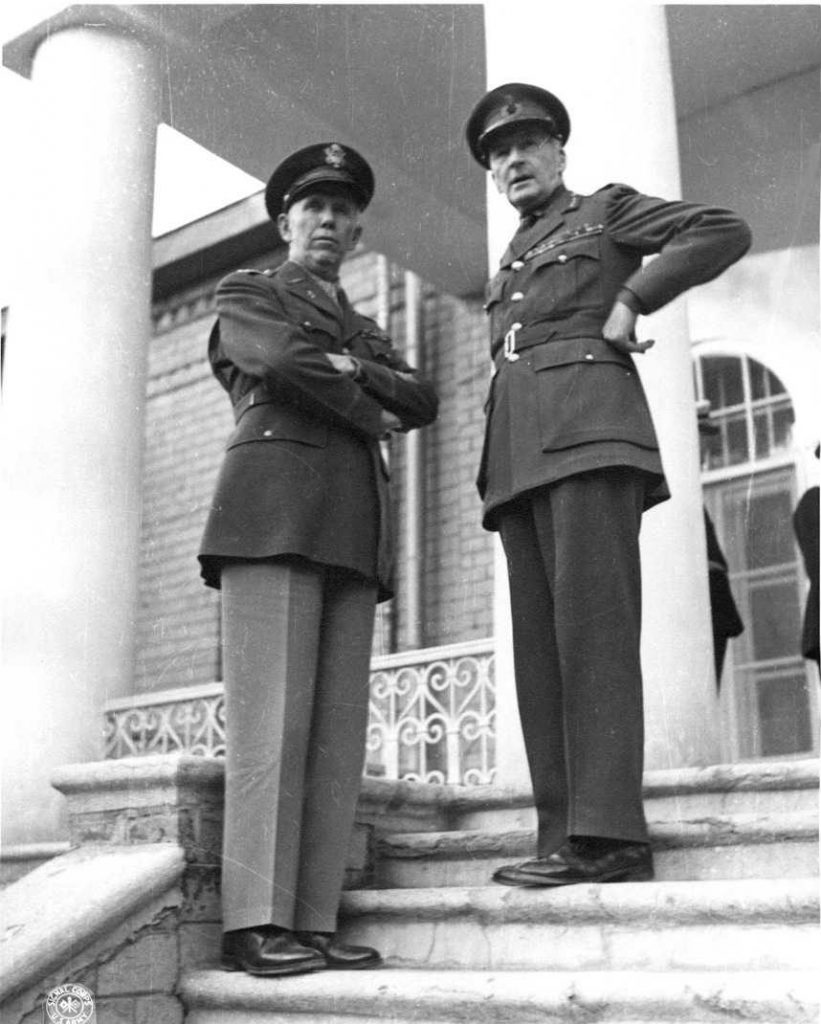 General Marshall and Sir John Dill at the Tehran Conference, November 29, 1943, GCMF Photo.
