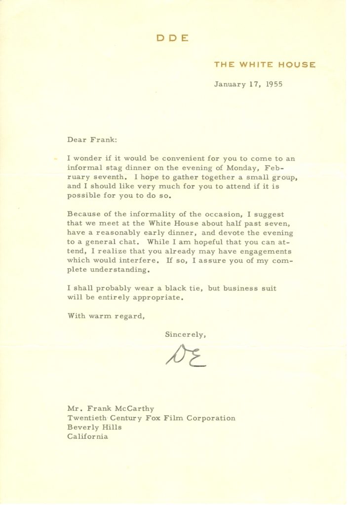 letter from President Eisenhower